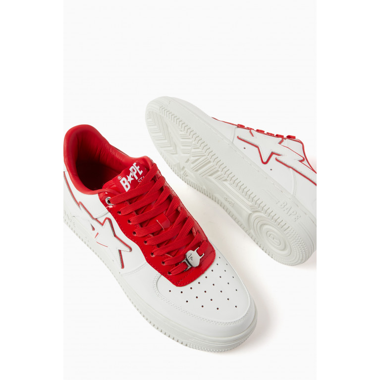 A Bathing Ape - Bape Sta #8 M2 Low-top Sneakers in Leather Red