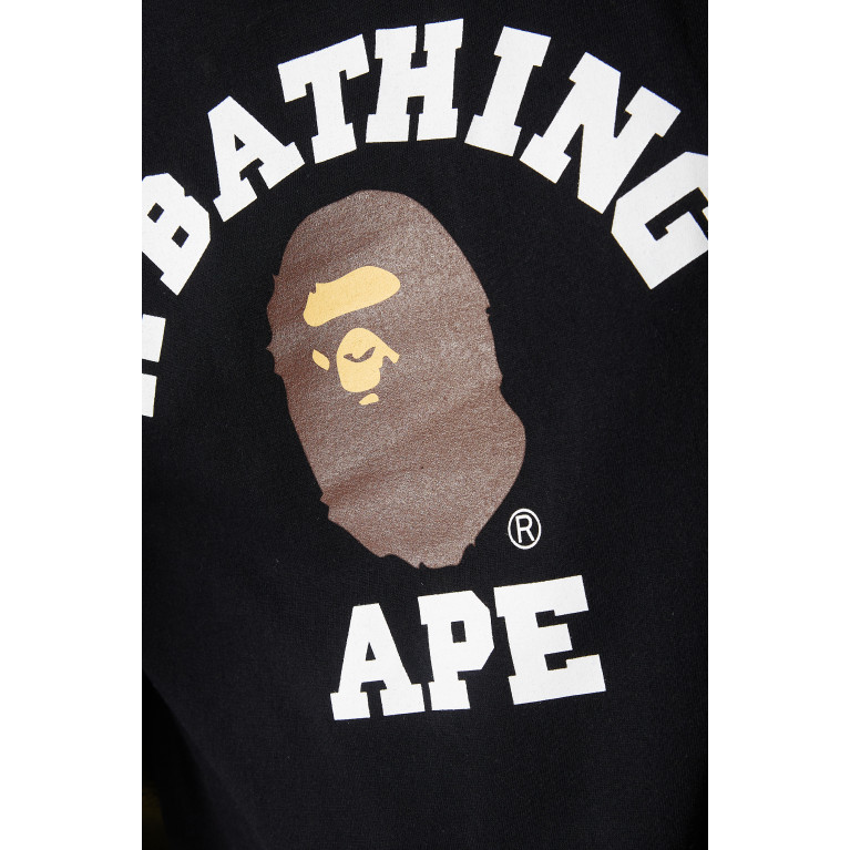 A Bathing Ape - College Logo T-shirt in Cotton-jersey Black