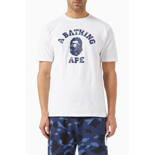 A Bathing Ape - Colour Camo College T-shirt in Cotton-jersey