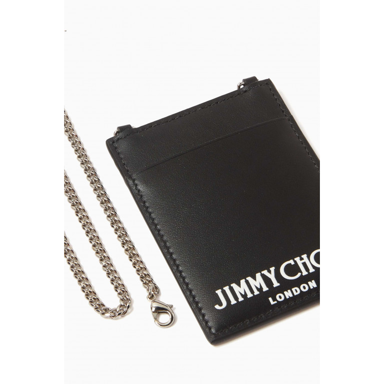 Jimmy Choo - Cardholder with Chain in Leather Black