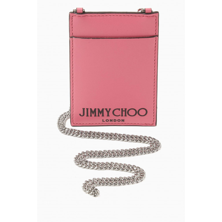 Jimmy Choo - Cardholder with Chain in Leather Pink