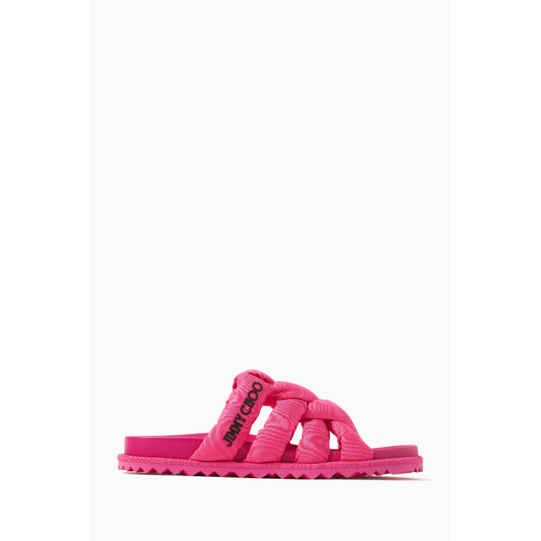 Jimmy Choo - Kes Logo Sandals in Moire Pink