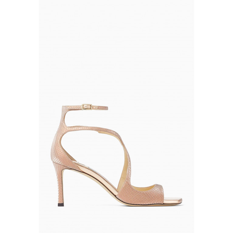 Jimmy Choo - Azia 75 Mule Sandals in Embossed Leather