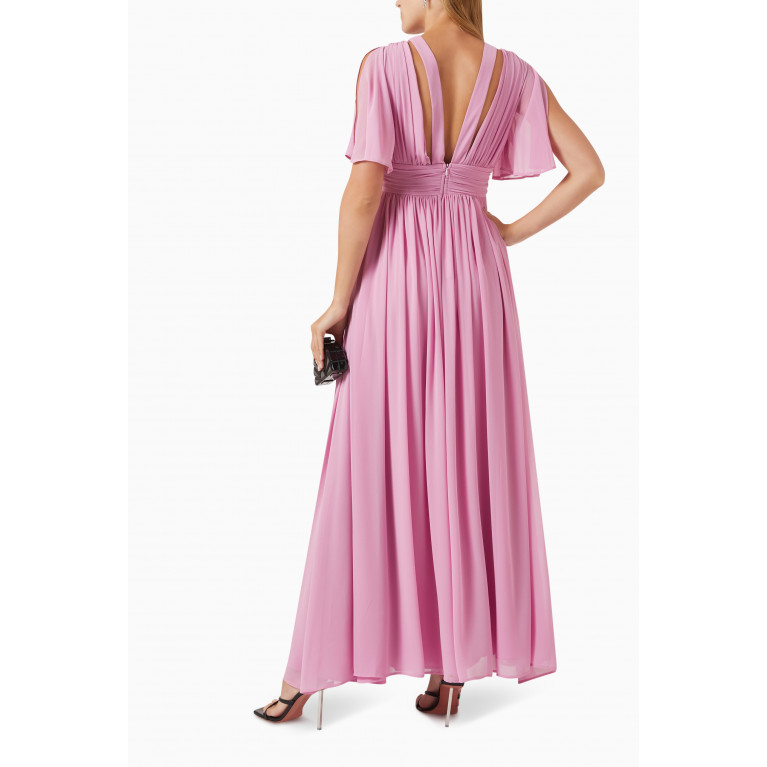 Marella - Flared Maxi Dress in Georgette Pink