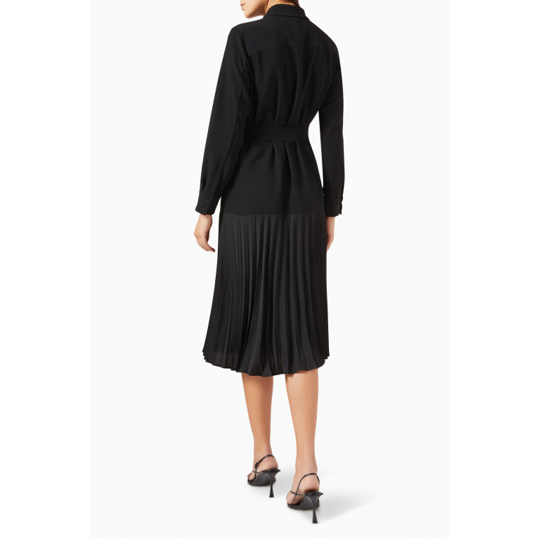 Marella - Midi Shirt Dress in Crepe Black