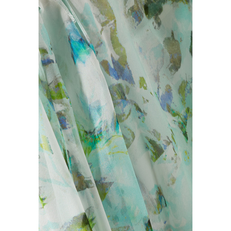 Marella - Scarf-tie Floral Blouse in Silk