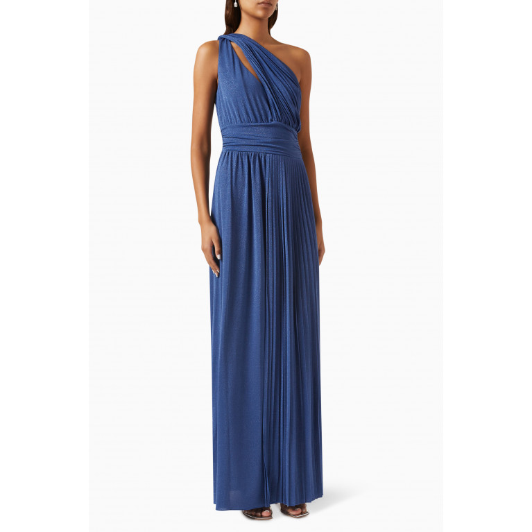 Marella - One-shoulder Maxi Dress in Jersey Blue