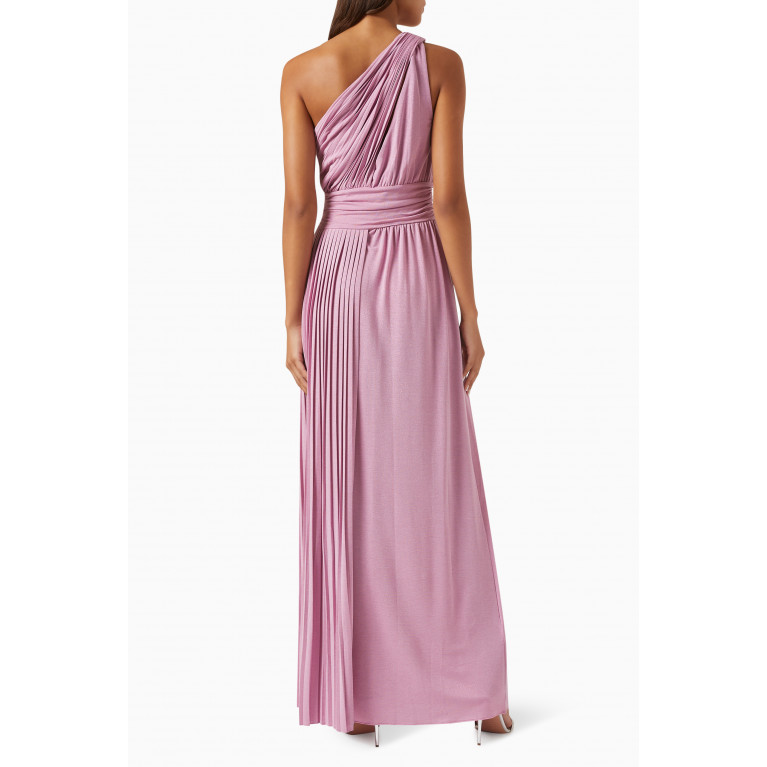 Marella - One-shoulder Maxi Dress in Jersey Pink