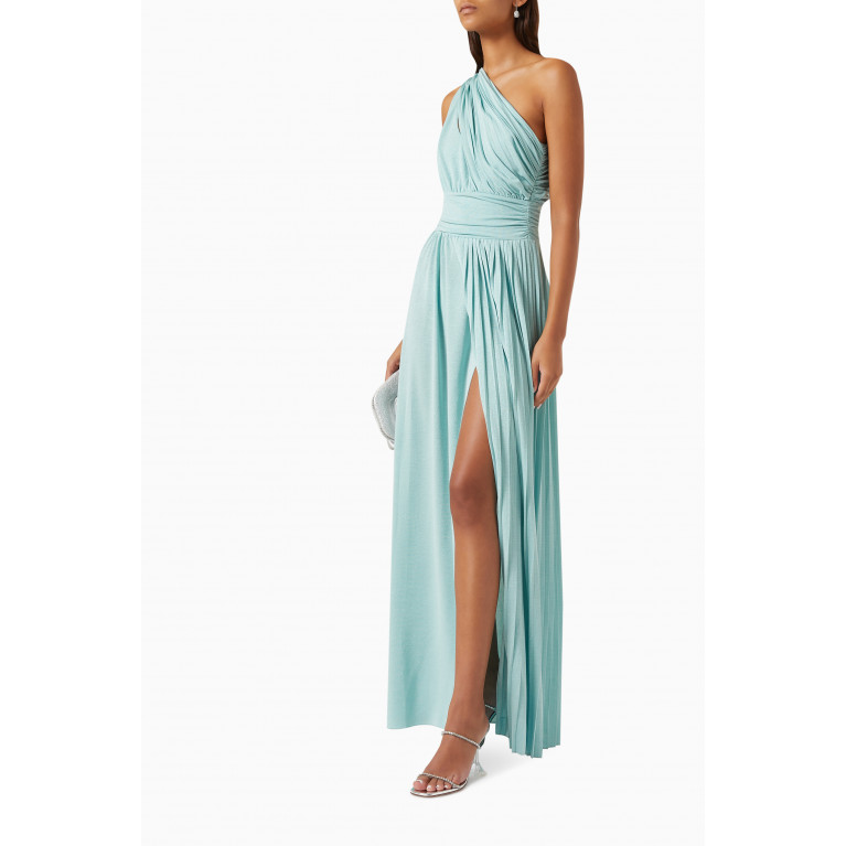 Marella - One-shoulder Maxi Dress in Jersey Blue