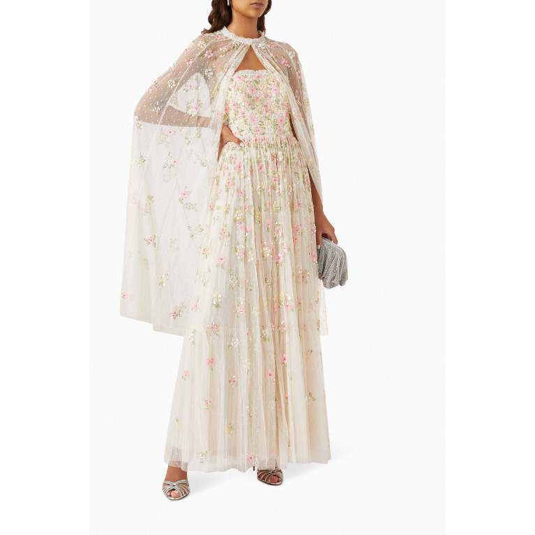 Needle & Thread - Freesia Shimmer Sequin-embellished Midi Cape in Tulle