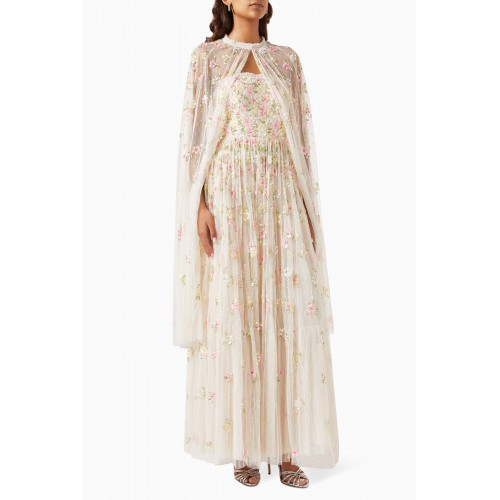 Needle & Thread - Freesia Shimmer Sequin-embellished Midi Cape in Tulle