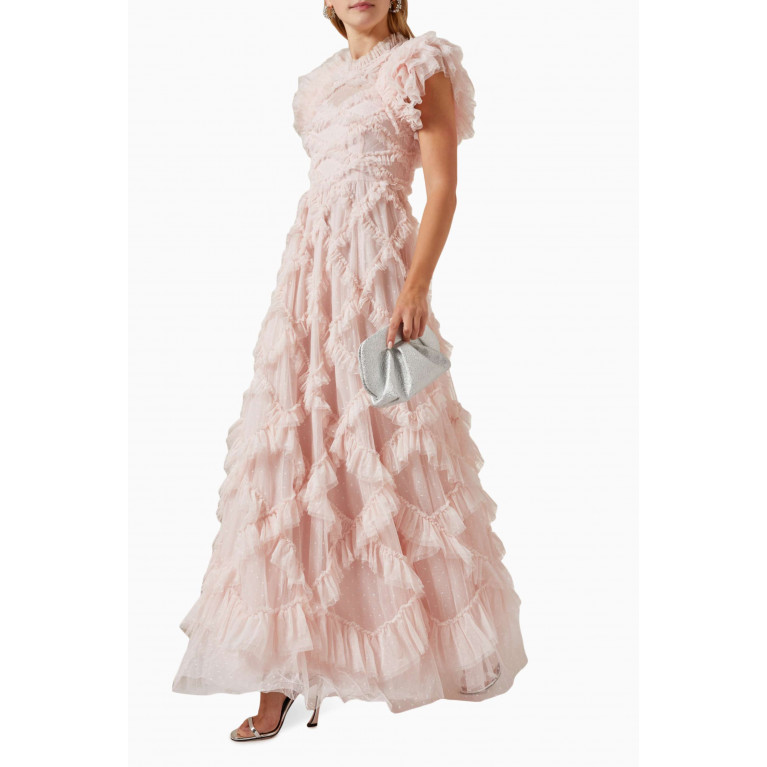 Needle & Thread - Genevieve Ruffled Gown in Tulle Pink