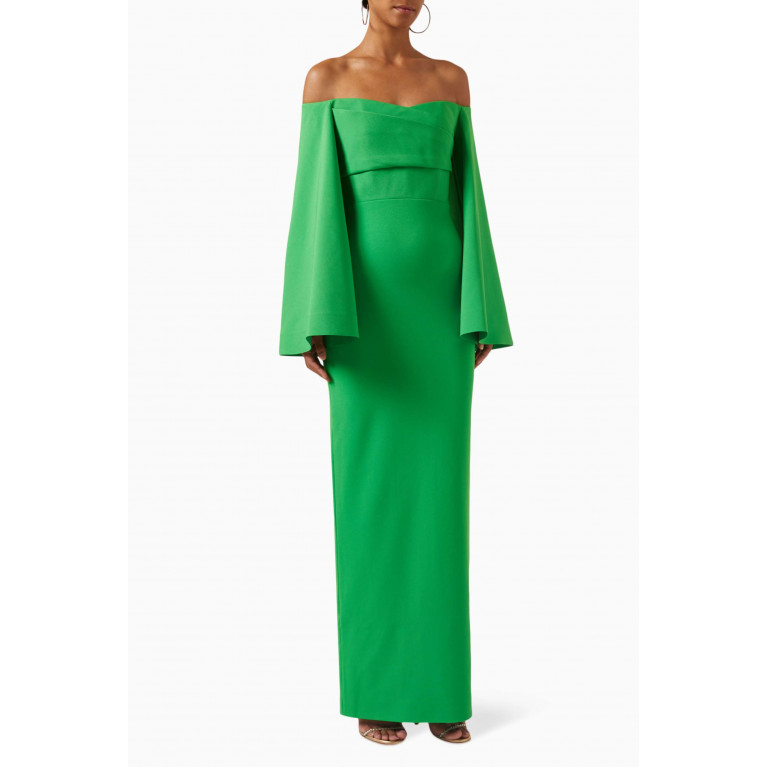 Solace London - Eliana Maxi Dress in Crepe Green