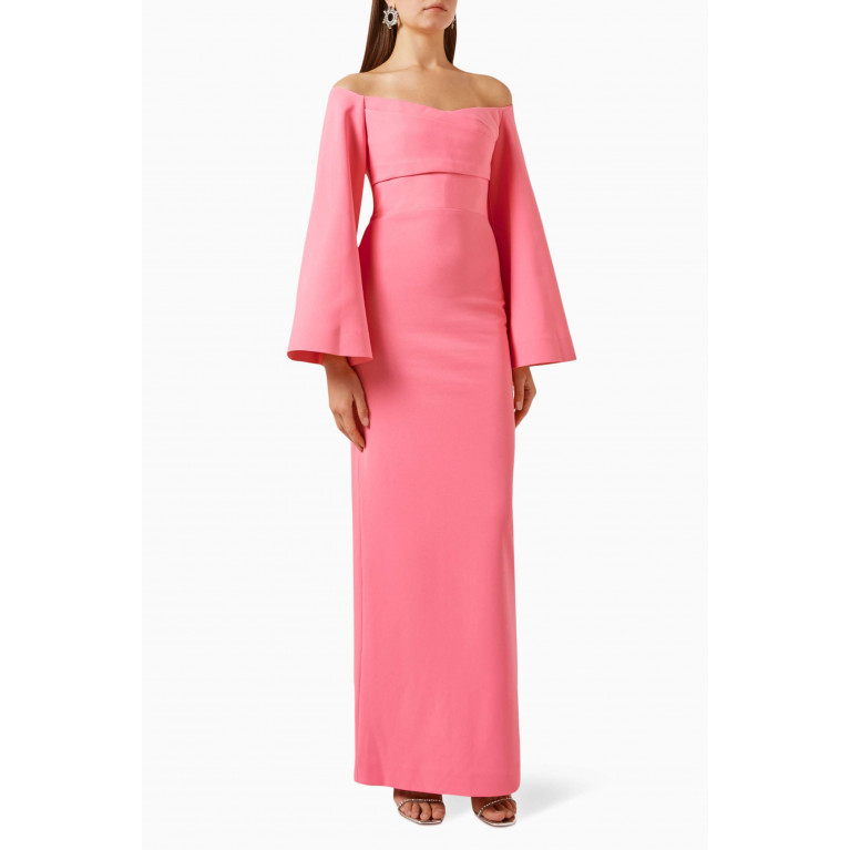 Solace London - Eliana Maxi Dress in Crepe Pink