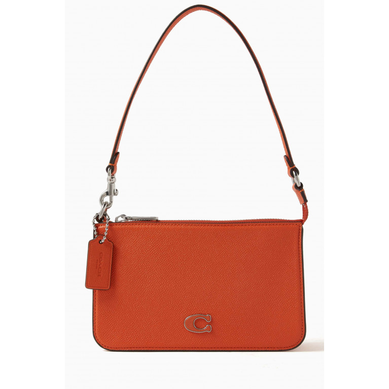 Coach - Pouch Bag in Crossgrain Leather Orange