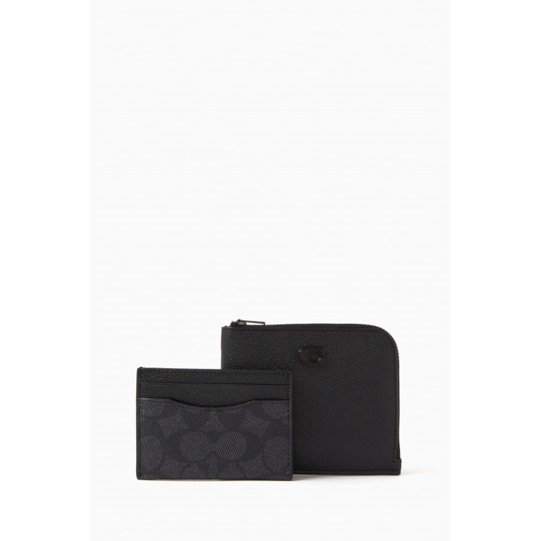 Coach - 3-in-1 Zip Wallet in Pebbled Leather Black