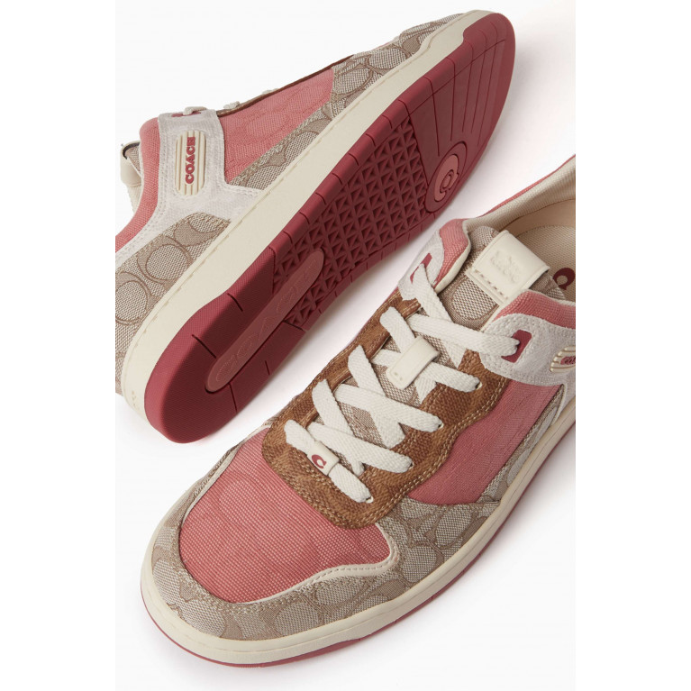 Coach - C201 Low-top Sneakers in Signature Jacquard & Suede