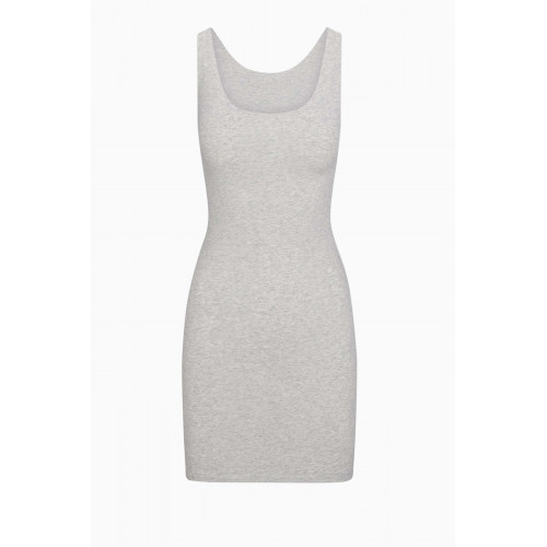 SKIMS - Sleep Sleeveless Mini Slip Dress in Jersey LIGHT HEATHER GREY