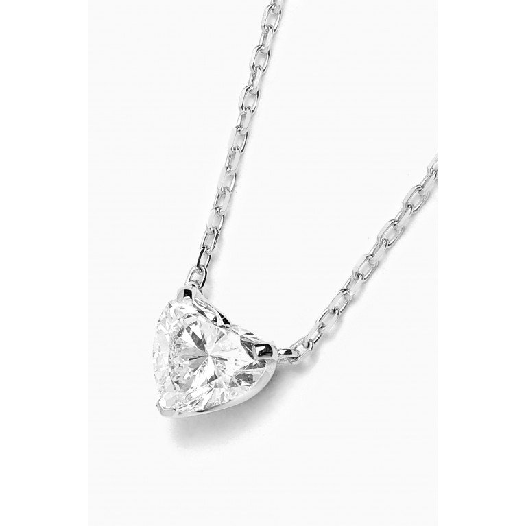 Fergus James - Heart Diamond Pendant Necklace in 18kt White Gold, 0.6ct