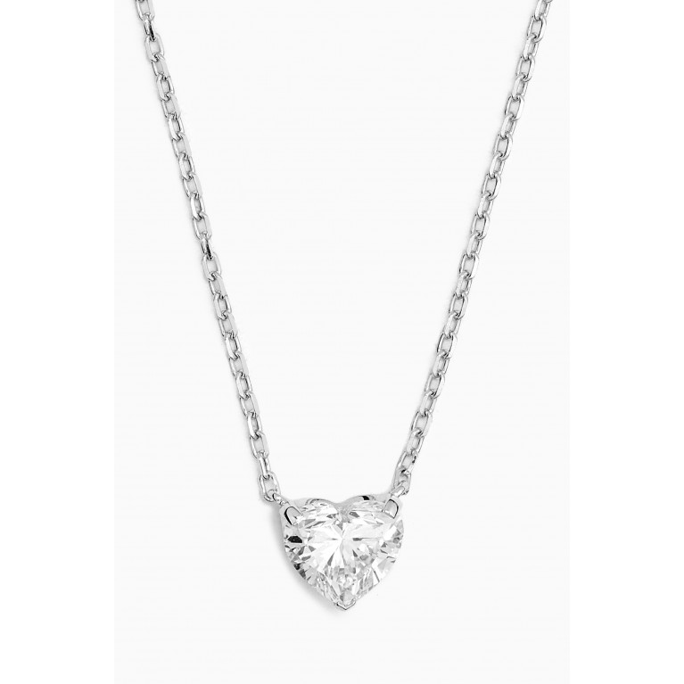 Fergus James - Heart Diamond Pendant Necklace in 18kt White Gold, 0.5ct