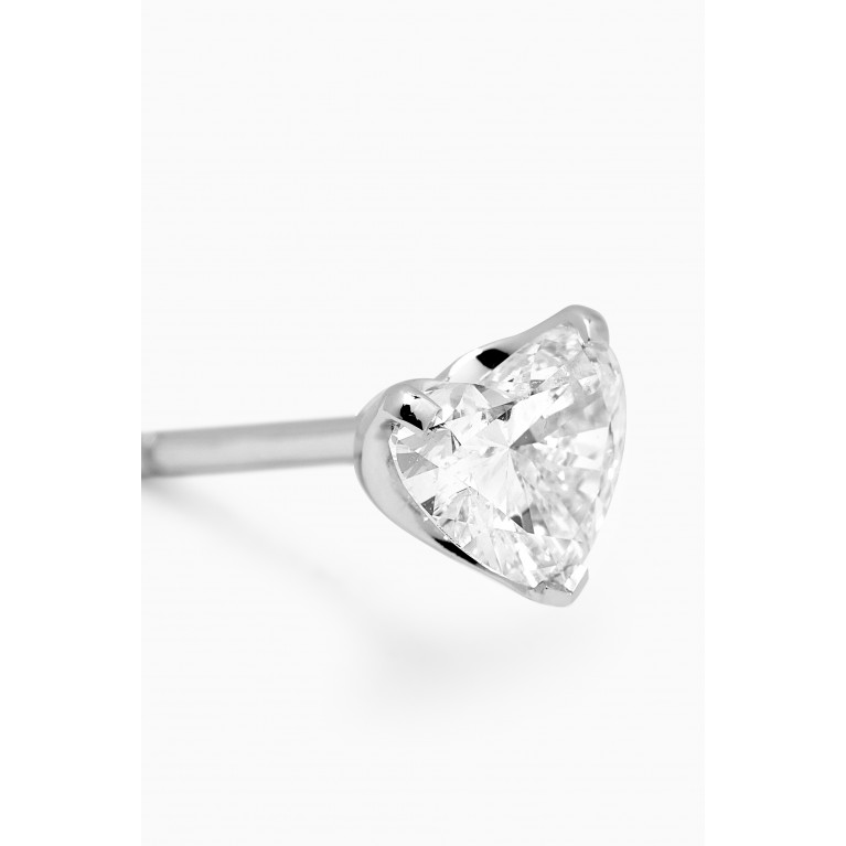 Fergus James - Heart Diamond Stud Earrings in 18kt White Gold, 1ct