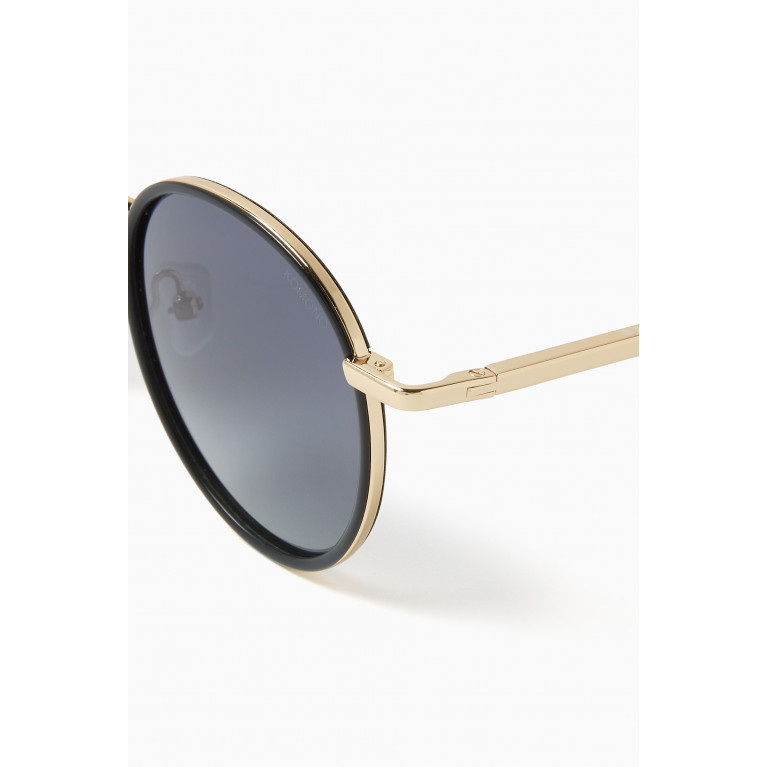 Komono - Pete Round Sunglasses in Stainless Steel