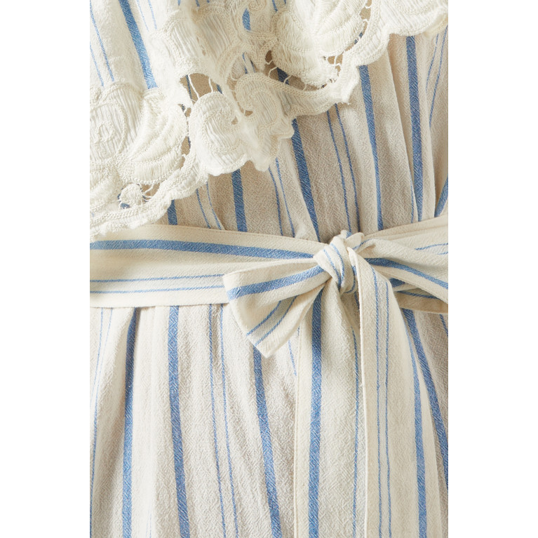 Sea New York - Brady Stripe One-shoulder Midi Dress in Cotton