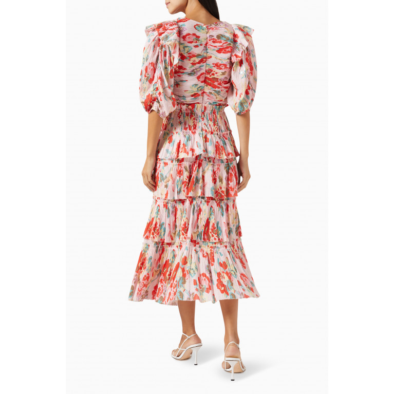 Sea New York - Lanie Floral Midi Dress in Silk