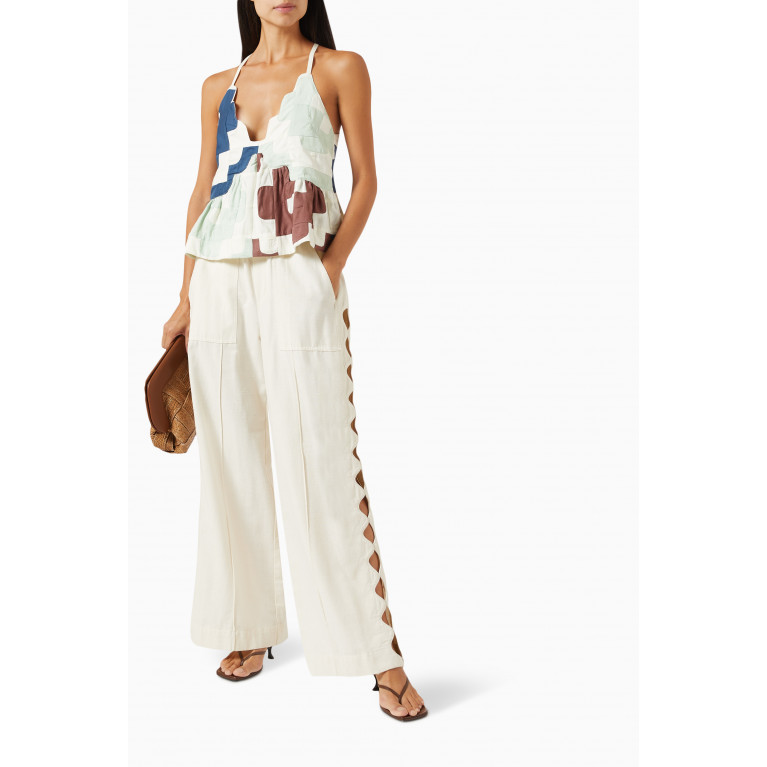 Sea New York - Leona Cut-out Pants in Cotton-linen