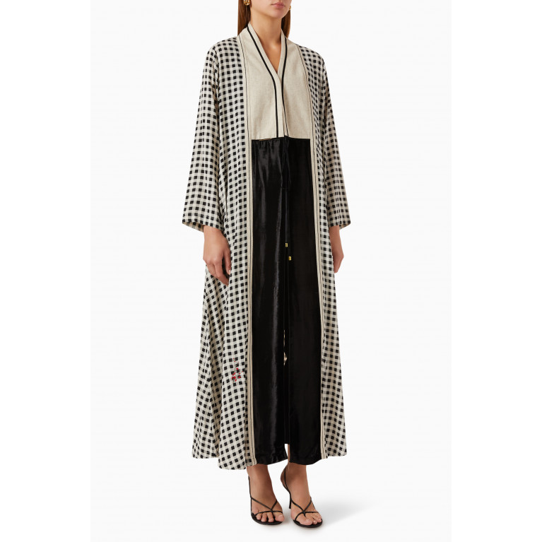 ZAH Design - Checkered-print Abaya in Silk