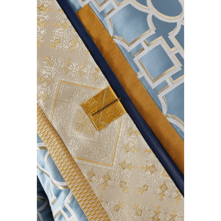 ZAH Design - Geometric-print Abaya in Cotton-blend