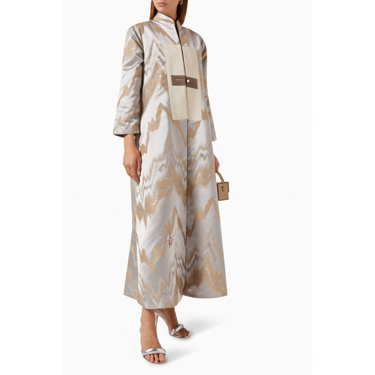ZAH Design - Abstract-print Abaya in Cotton-blend