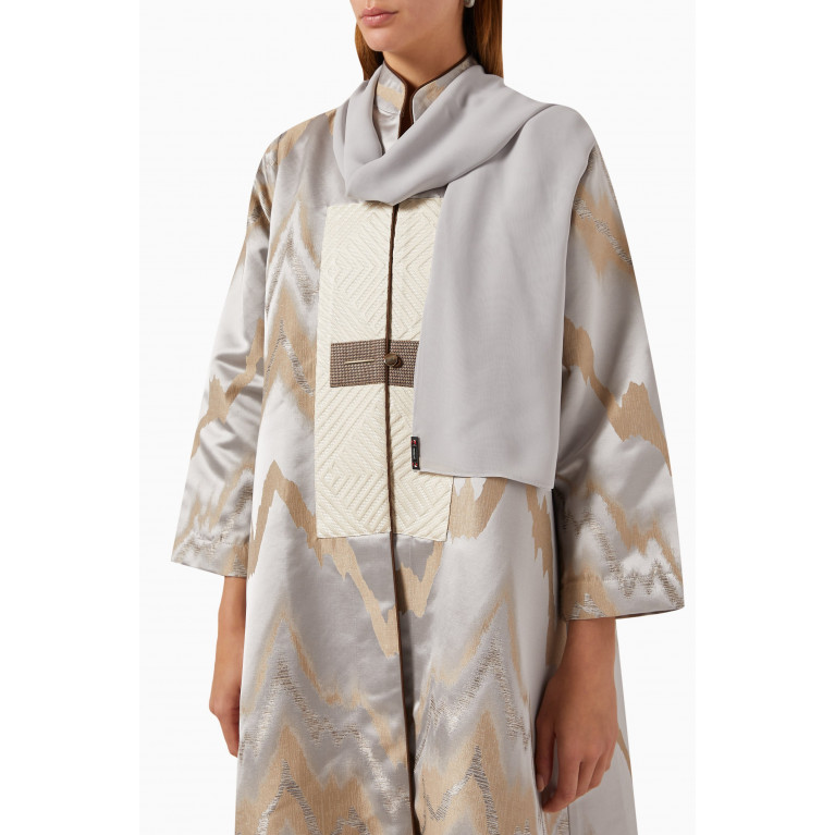 ZAH Design - Abstract-print Abaya in Cotton-blend