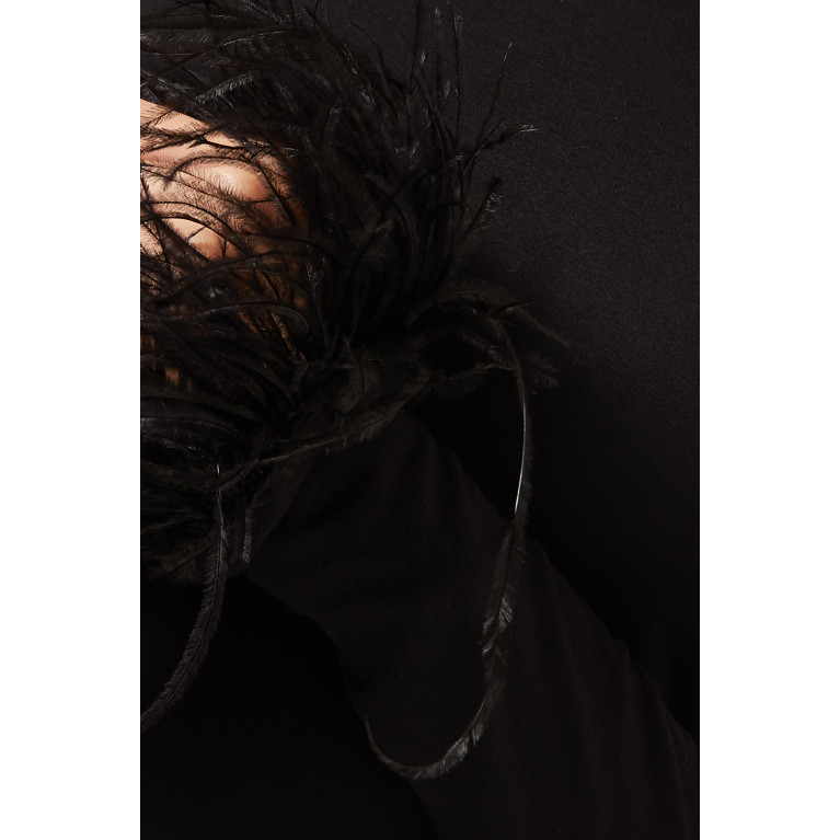 Manuri - Electra Feathered cuffs Blouse in Viscose-blend Black
