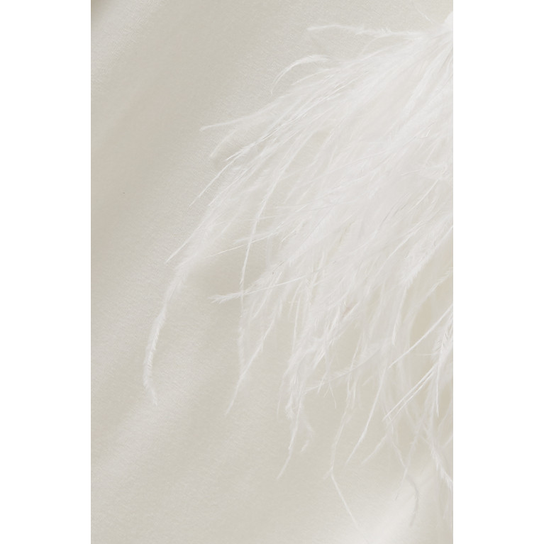 Manuri - Electra Feathered cuffs Blouse in Viscose-blend White