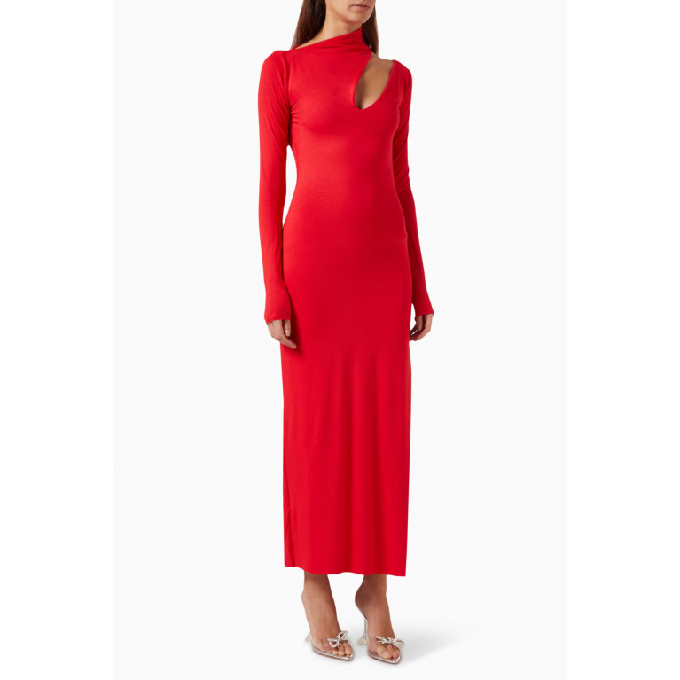Manuri - Bambina Maxi Dress in Viscose-blend Red