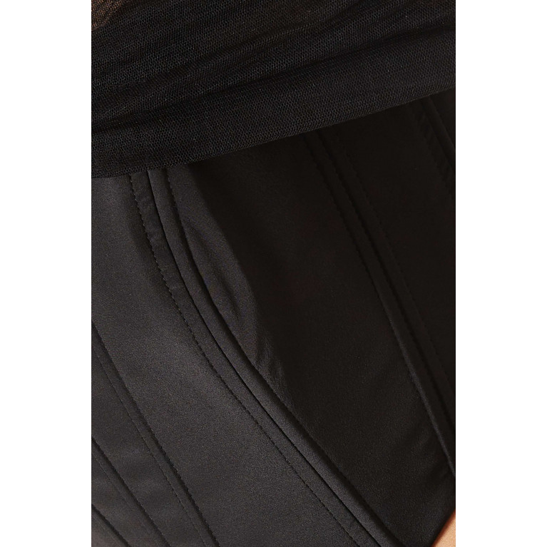 Manuri - Gigi Corset Top in Silk-blend Black