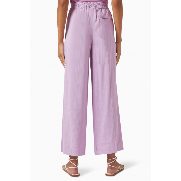 Marella - Wide-leg Pants in Linen-blend Purple