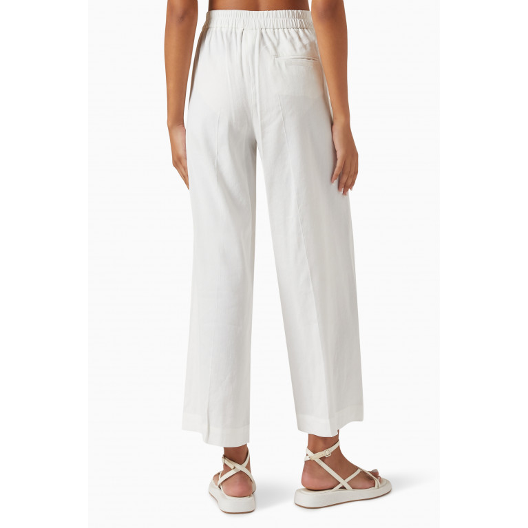 Marella - Wide-leg Pants in Linen-blend White