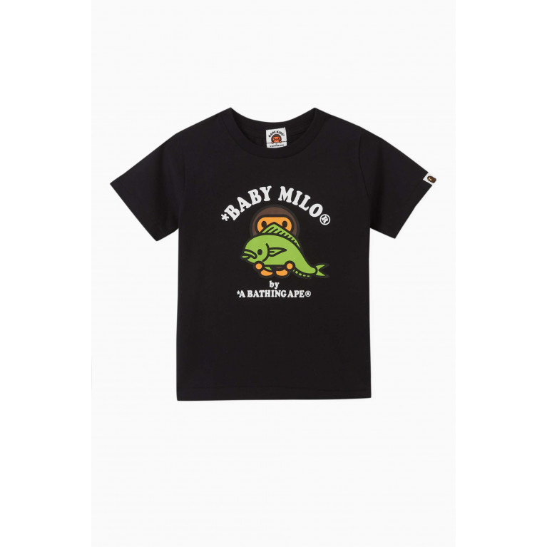 A Bathing Ape - Milo Graphic-print T-shirt in Cotton Black