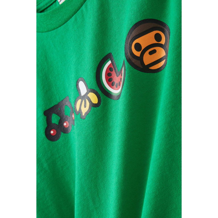 A Bathing Ape - Baby Milo Fruit Logo T-shirt in Cotton Green