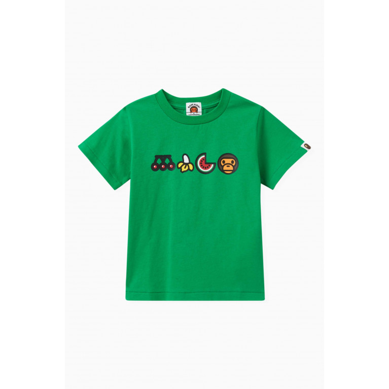 A Bathing Ape - Baby Milo Fruit Logo T-shirt in Cotton Green