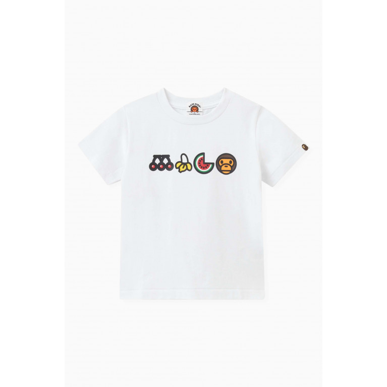 A Bathing Ape - Baby Milo Fruit Logo T-shirt in Cotton White