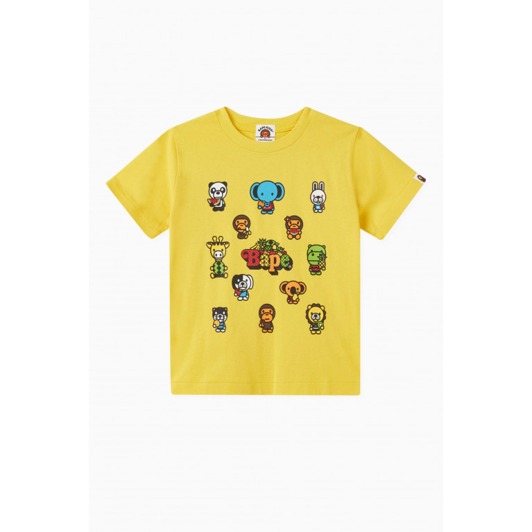 A Bathing Ape - Graphic-print T-shirt in Cotton Yellow