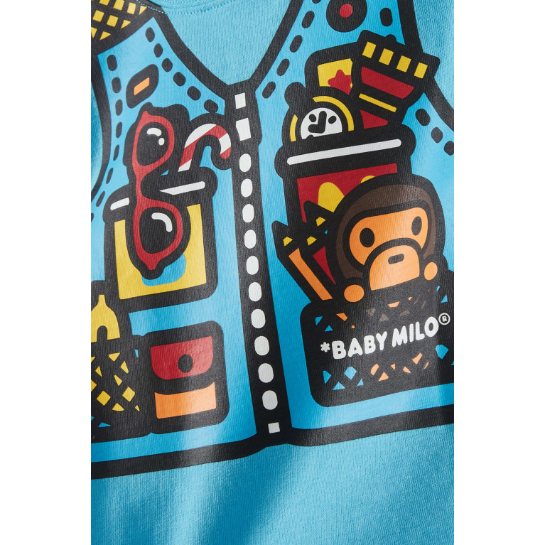 A Bathing Ape - Baby Milo Fishing Vest Print T-shirt in Cotton Multicolour