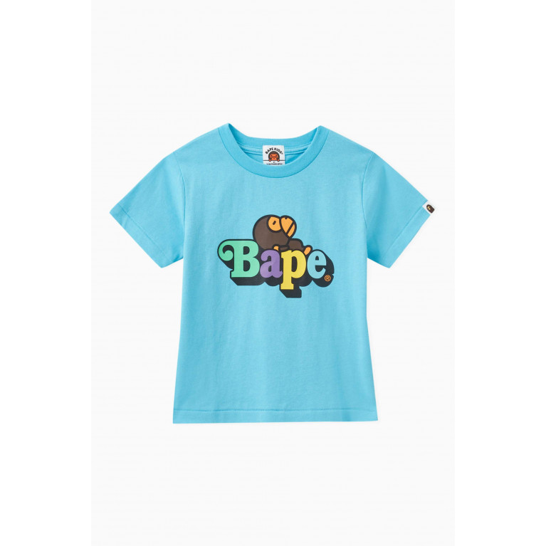 A Bathing Ape - Colors Milo Logo T-shirt in Cotton Multicolour