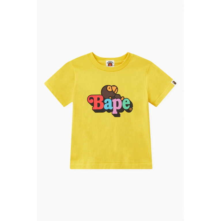 A Bathing Ape - Colors Milo Logo T-shirt in Cotton Yellow