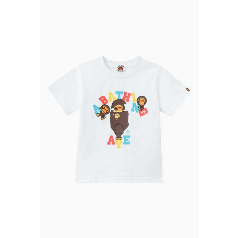 A Bathing Ape - Colors College Milo Logo T-shirt in Cotton