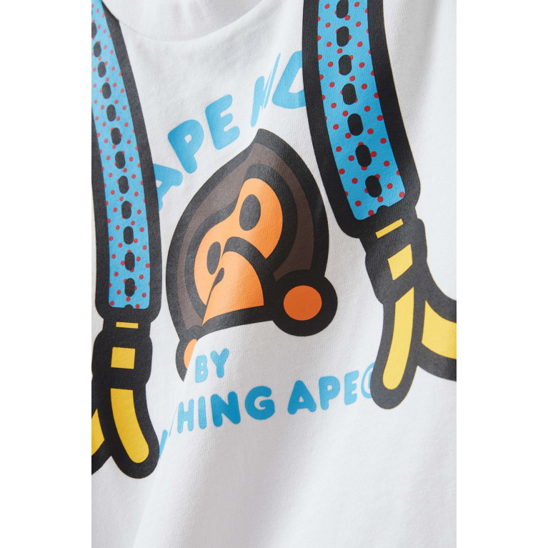 A Bathing Ape - Baby Milo Daypack Logo T-shirt in Cotton White