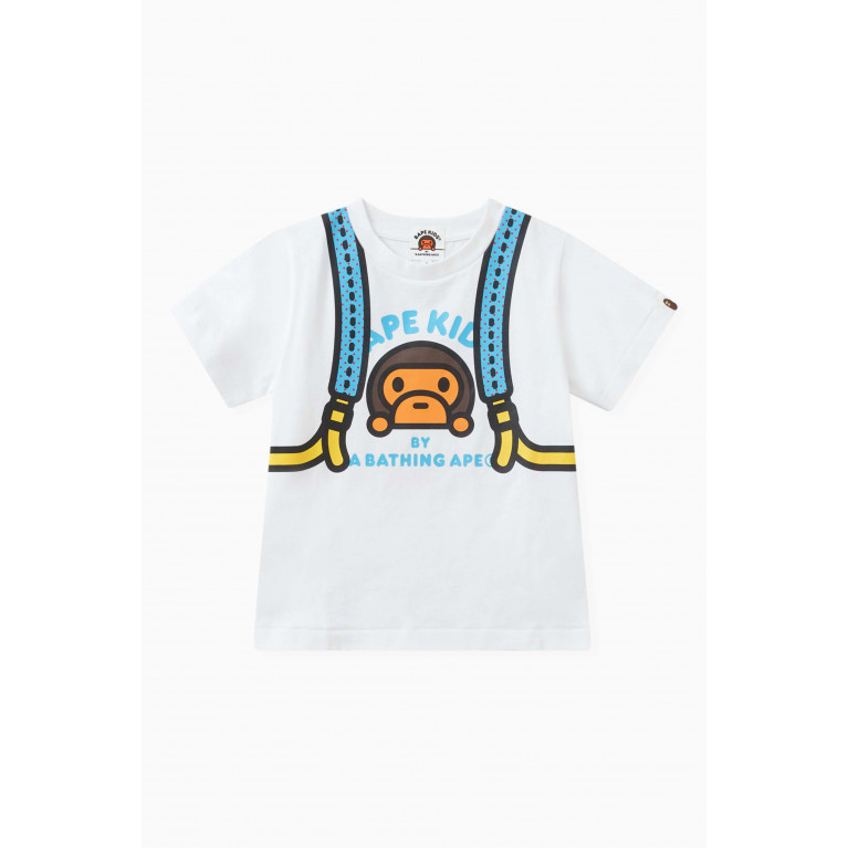 A Bathing Ape - Baby Milo Daypack Logo T-shirt in Cotton White